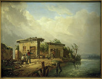 C.Morgenstern, Fischerhütten auf der Mainlustinsel by klassik art