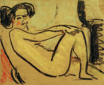 Ernst Ludwig Kirchner, Young woman lying next to the oven by klassik art