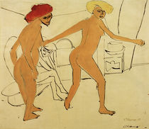 Ernst Ludwig Kirchner, Two nude dancers by klassik art