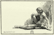 Rembrandt, Männlicher Akt am Boden von klassik art