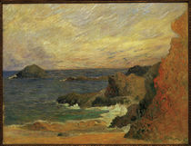 Gauguin / Rocks along Coast / Painting by klassik art
