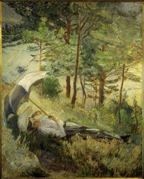 M. Slevogt, Sommermorgen (Frau mit Sonnenschirm) by klassik art