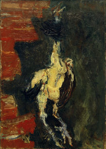 Ch. Soutine, Chicken, hanging against a brick wall / painting by klassik art