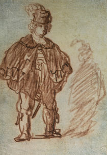 Rembrandt, Actor Standing / Drawing by klassik art