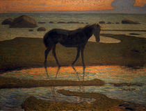 N.E.Kreuger, Pferd am Strand von klassik art