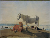 W. v. Kobell, Pferde am Starnberger See von klassik art