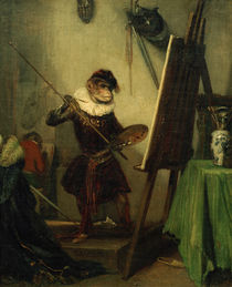 A.-G. Décamps, "Monkey painter" / painting by klassik art