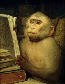 G.v. Max, "Reading Monkey" / painting by klassik art