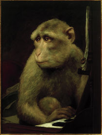 Little Monkey at the Piano / G. von Max / Painting, after 1900 by klassik art
