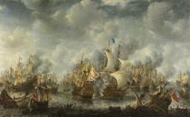 Seeschlacht bei Terheide / Gemälde von J.A.Beerstraten von klassik art