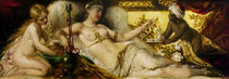 F.Lefler, Odalisque with the Indian hookah pipe / painting by klassik art