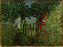 Fence Framed by Flowers and Shrubs  / W.Steinhausen / Painting, 1902 by klassik art