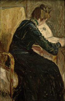 Woman Reading in an Armchair / C. Rohlfs / Painting 1905 by klassik art