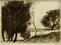 Lesser Ury, Baumbestandenes Ufer am märkischen See by klassik art