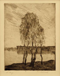 Lesser Ury, Drei Birken am märkischen See von klassik art
