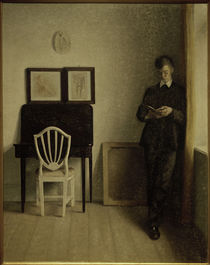 V. Hammershöi, Interieur mit lesendem jungen Mann von klassik art