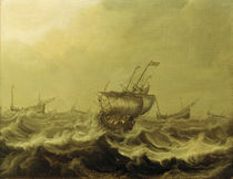 Ships During a Storm / P.Coopse / Painting by klassik art