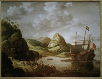 A Sailing Ship Landing on Southern Shores / B.Peeters and G.Peeters / Painting, 1633 by klassik art
