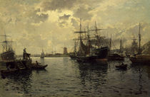 Dutch Harbour / O.Jernberg / Painting by klassik art