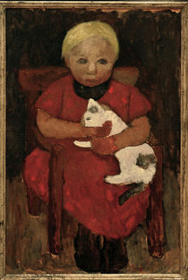 P.Modersohn-Becker, Bauernkind mit Katze von klassik art