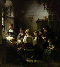 Vautier / Sewing School / Painting, 1859 by klassik art
