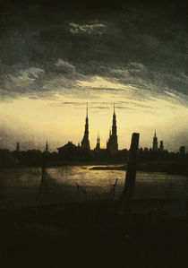 C.D.Friedrich, Stadt bei Mondaufgang1825 von klassik-art