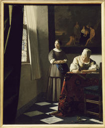 Vermeer / Woman writing a letter /c. 1670 by klassik art