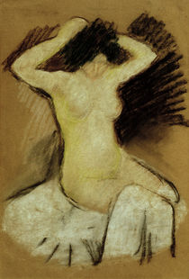 August Macke / Nude on white Drapes/ 1909 by klassik art