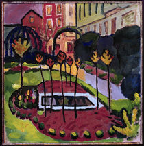 August Macke, Garten mit Bassin von klassik art