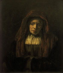 Rembrandt / Old woman with head scarf by klassik art