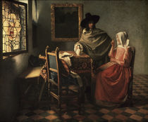 Vermeer, Herr u. Dame beim Wein von klassik art