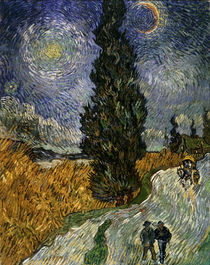 Van Gogh / Zypressenweg Sternenhimmel/1890 von klassik art