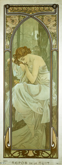 Mucha, Repos de la Nuit / 1899 von klassik art