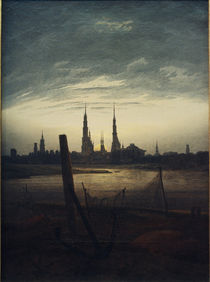 C.D.Friedrich, City at Moonrise / Paint. by klassik art