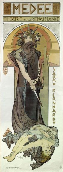 Sarah Bernhardt als Medea / A.Mucha von klassik art