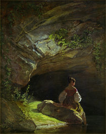 Spitzweg / Girl at the Grotto / Painting by klassik art