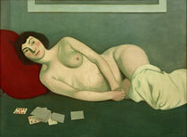 Reclining Nude with Blue Playing Cards / F.Vallotton / Painting 1914 by klassik art