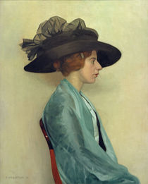 F.Vallotton, Junge Frau mit schwarzem Hut von klassik art