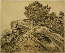 V. v. Gogh, Rock of Montmajour / Draw./1888 by klassik art