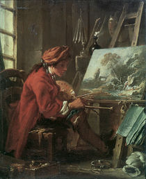 F.Boucher, The Painter in his studio by klassik art