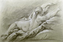 F.Boucher, Recining Nude / Drawing by klassik art