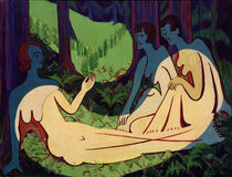 E.L.Kirchner, Akte im Wald (große Fass.) von klassik art