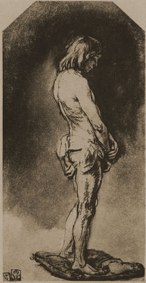 Rembrandt, Männlicher Akt / Zeichnung by klassik art