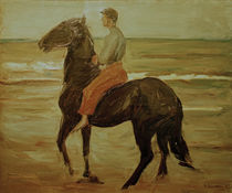 M.Liebermann, "Young Rider - groom at a beach" / painting 1909 by klassik art