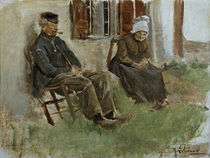 M. Liebermann, "Study in Holland: old couple..." / painting by klassik art