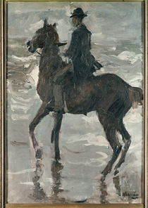 M.Liebermann, "Rider on the beach" / painting by klassik art