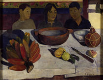 Gauguin / The Meal (or Bananas), Tahitian boys at table by klassik art