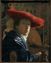 Vermeer / Girl with red hat /  c. 1665 by klassik art