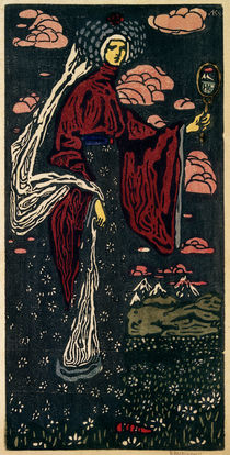 The Mirror / W.Kandinsky / Linocut 1907 by klassik art