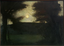 Lesser Ury, Mondaufgang über dem Grunewaldsee (Mondlandschaft) von klassik art